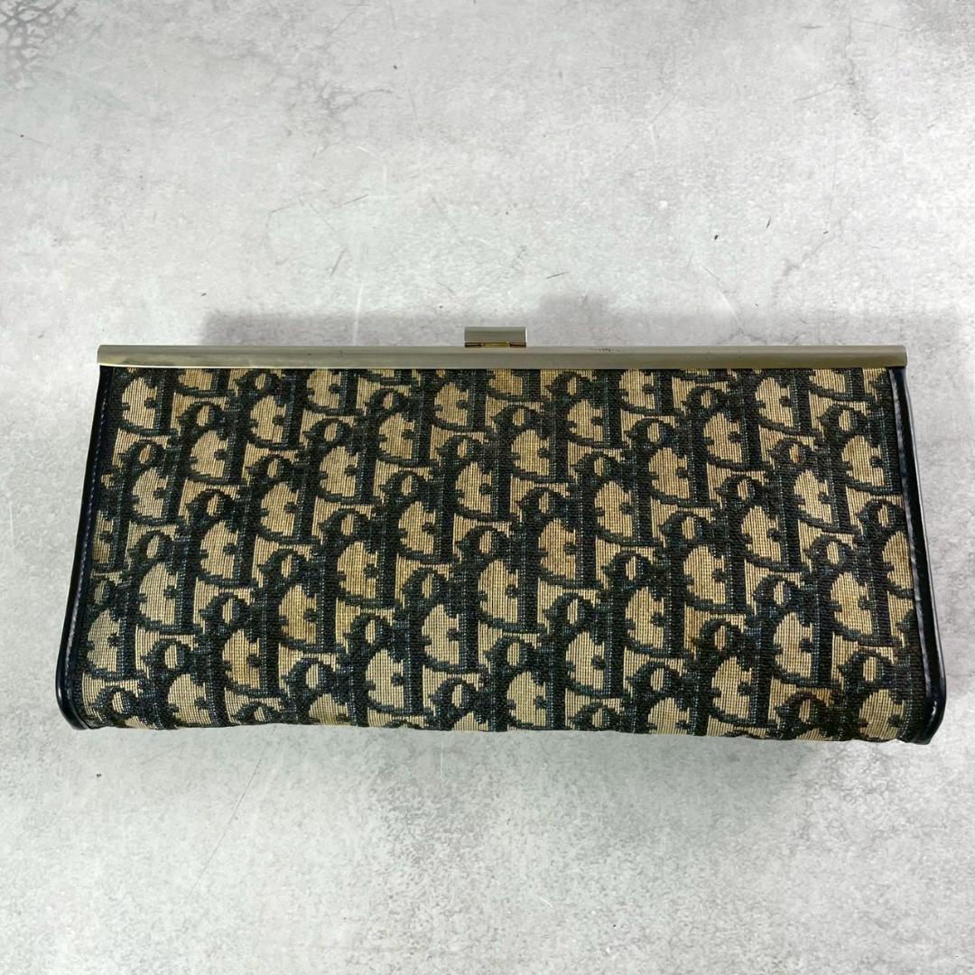 クリスチャンディオール がま口 バッグ トロッター クラッチ パーティ ベージュ