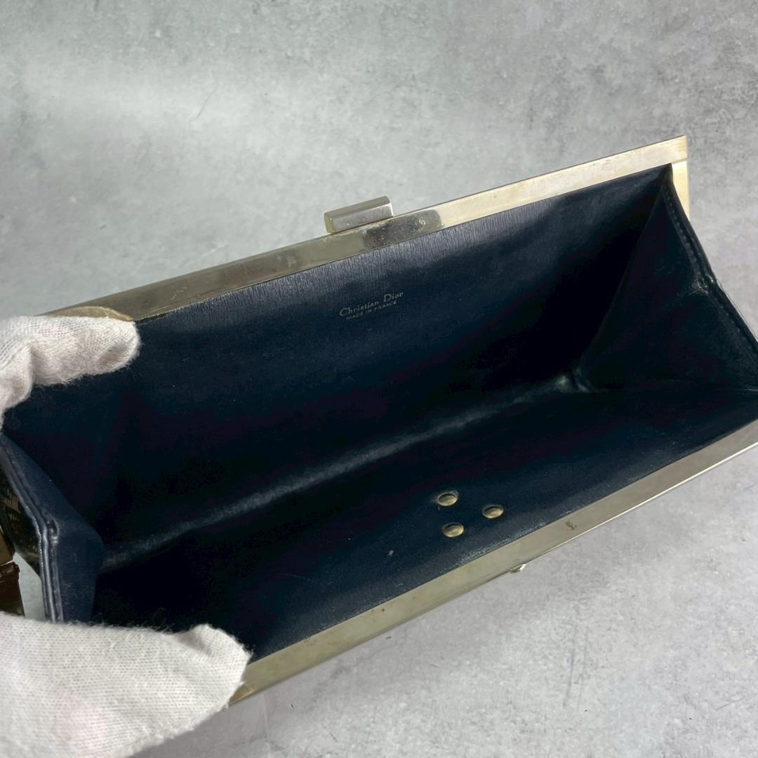 クリスチャンディオール がま口 バッグ トロッター クラッチ パーティ ベージュ