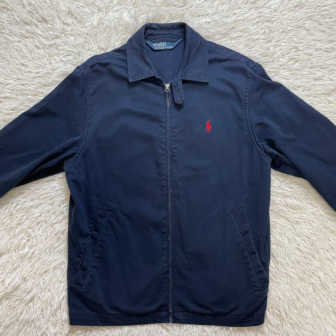 ゴ*平様 希少 90s 三角タグ ラルフローレン スイングトップ ネイビー S