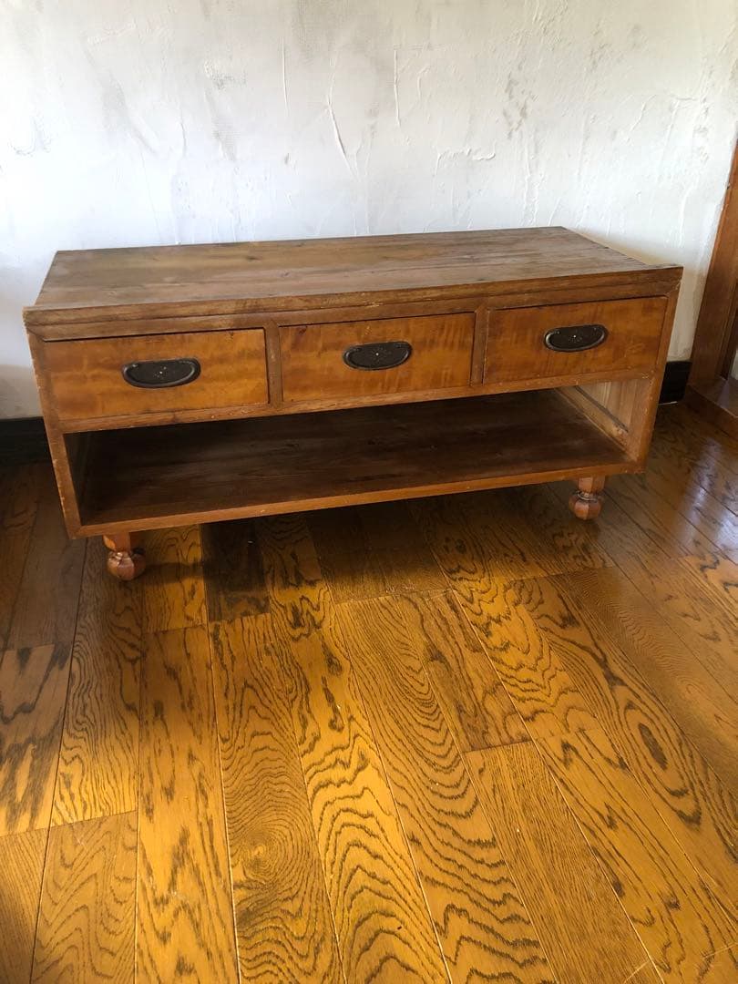 ■レトロ■古い木　引き出し３杯のローボード　テレビ台　ベンチ