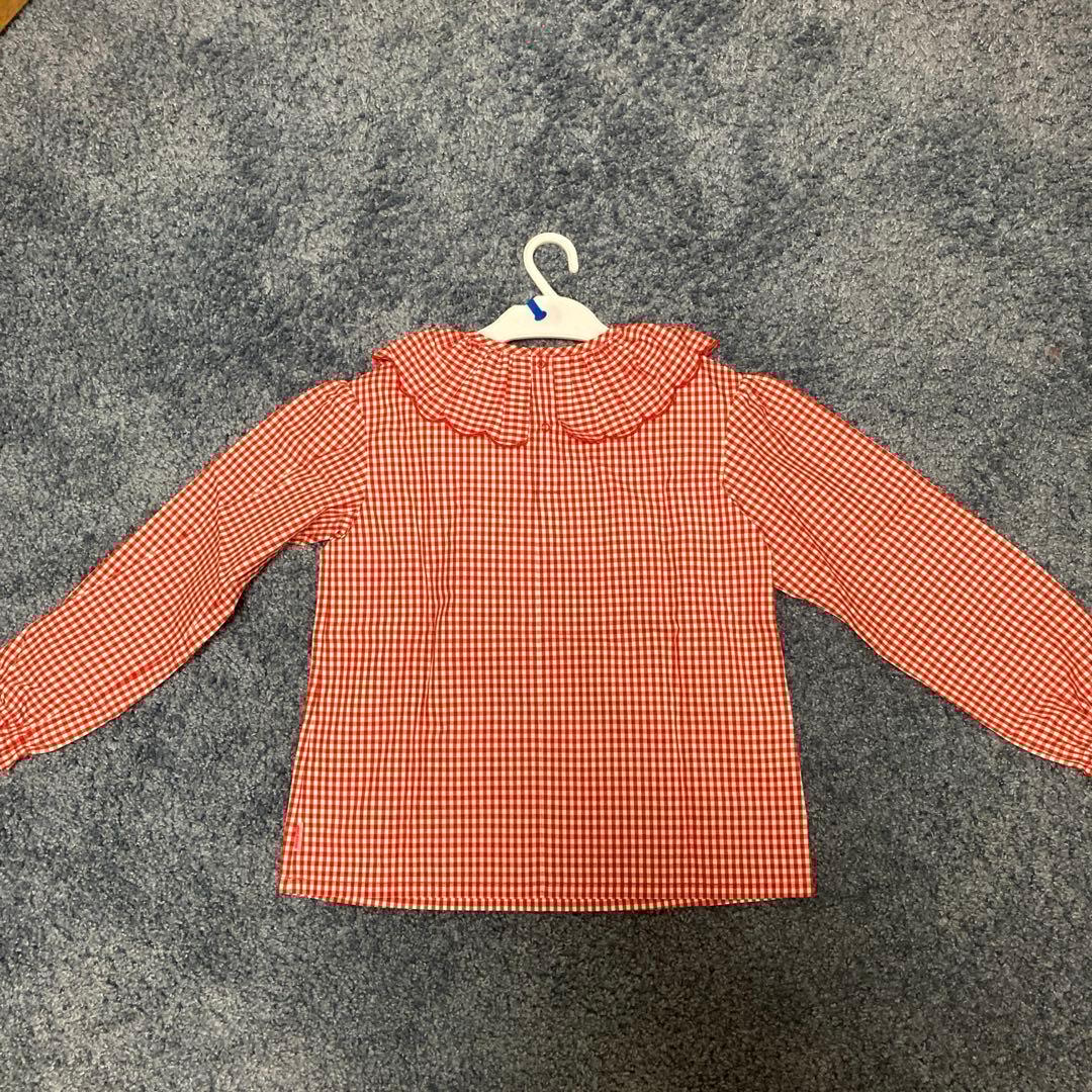 ミキハウス　チエコサク　130 ギンガムチェックのブラウス