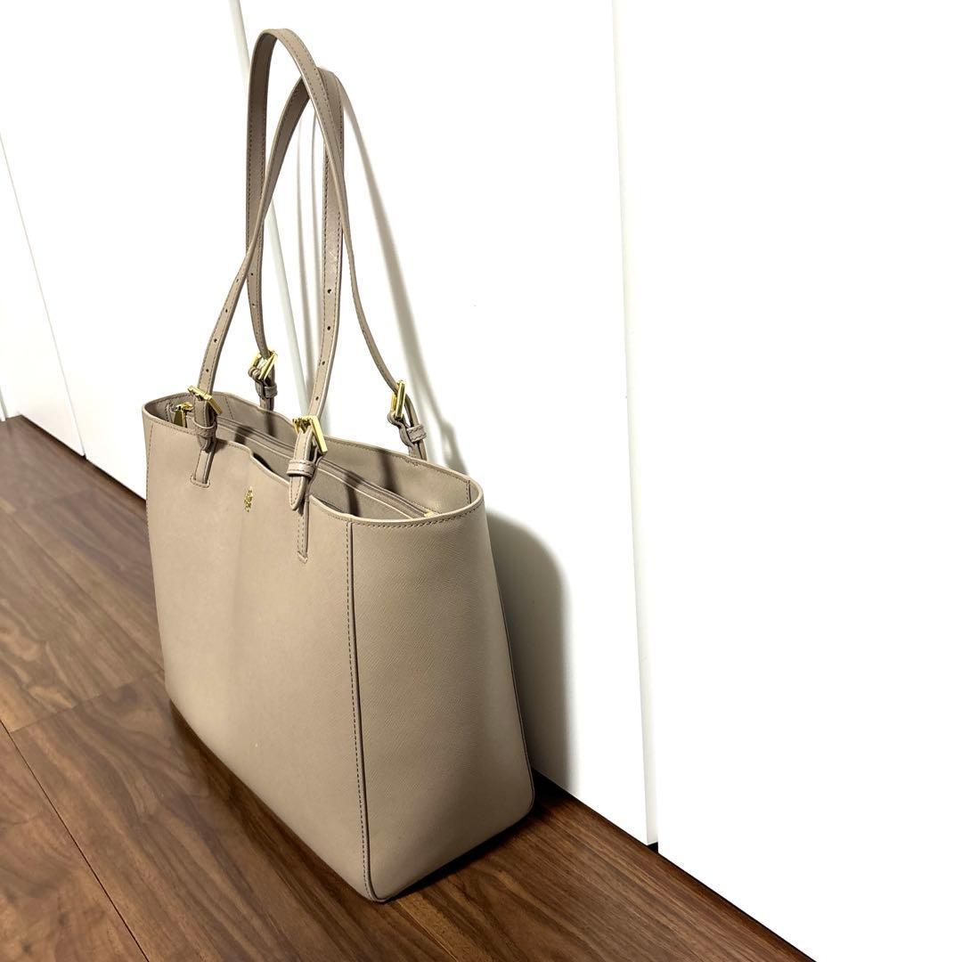 トリーバーチ　ベージュ 合成皮革 トートバッグ 大容量