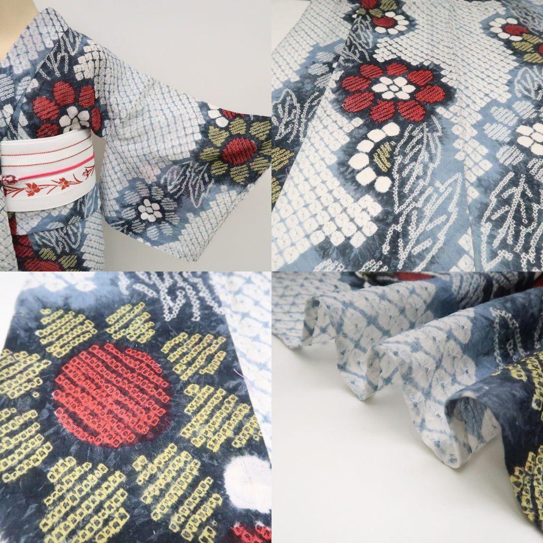 m1903＊有松鳴海絞り 夏着物 綿 手縫い仕立て 居敷当て付き 高級浴衣