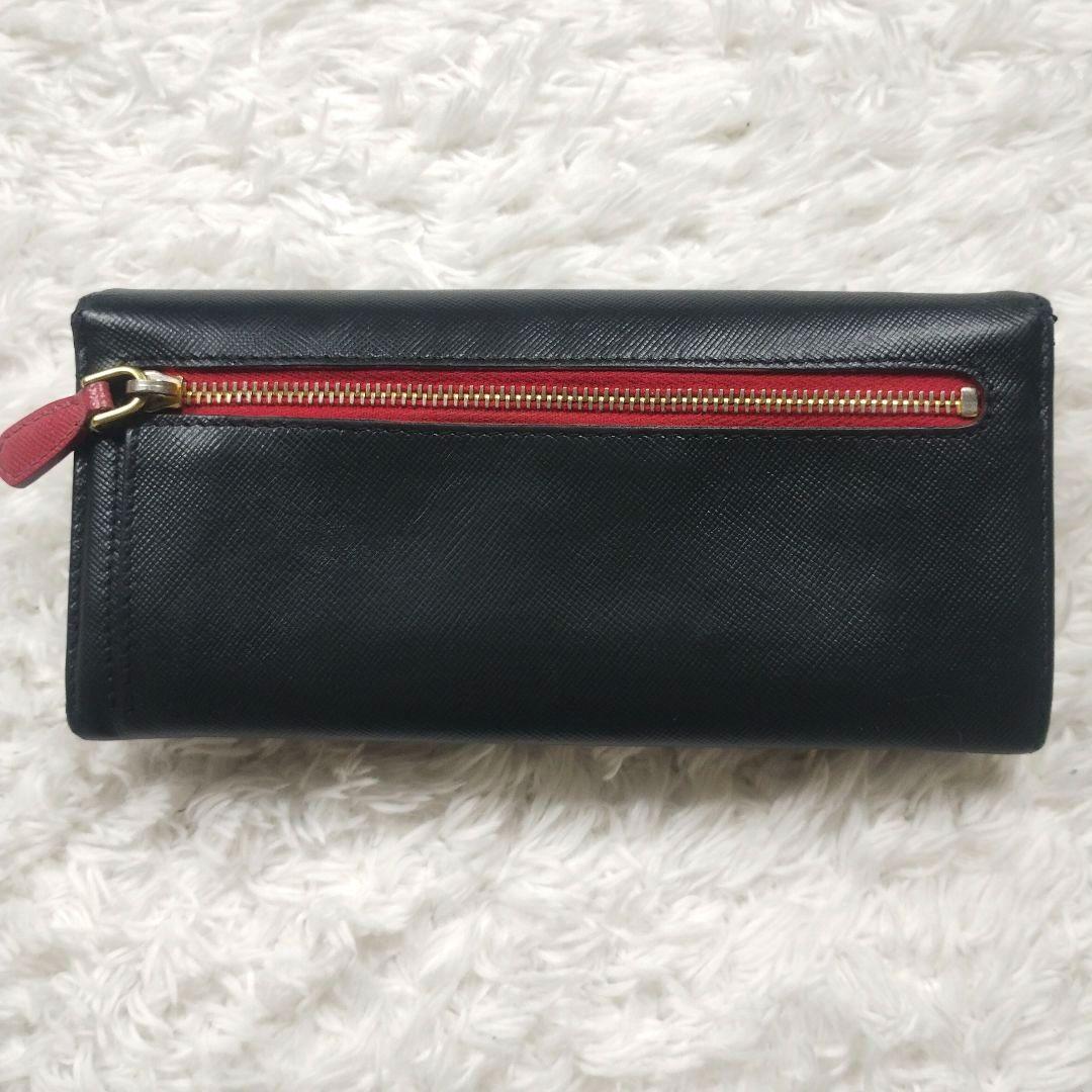 PRADA✨プラダ 長財布 サフィアーノ フィオッコ 黒 メタルロゴ リボン