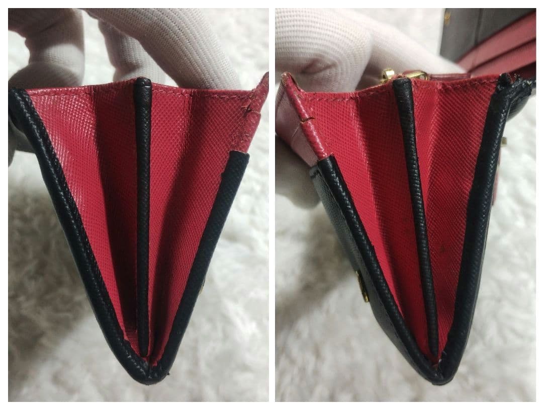 PRADA✨プラダ 長財布 サフィアーノ フィオッコ 黒 メタルロゴ リボン