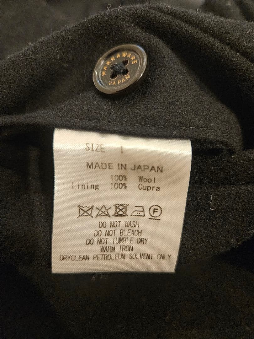 MARKAWARE 日本製 ウールフランネル ペグトップ パンツ ネイビー 1