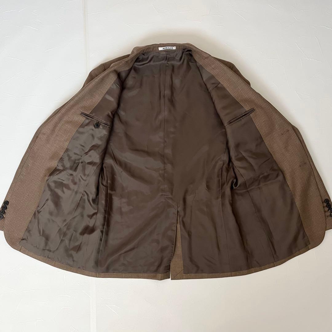 【美品】 AURALEE テーラードジャケット ウール ブラウン