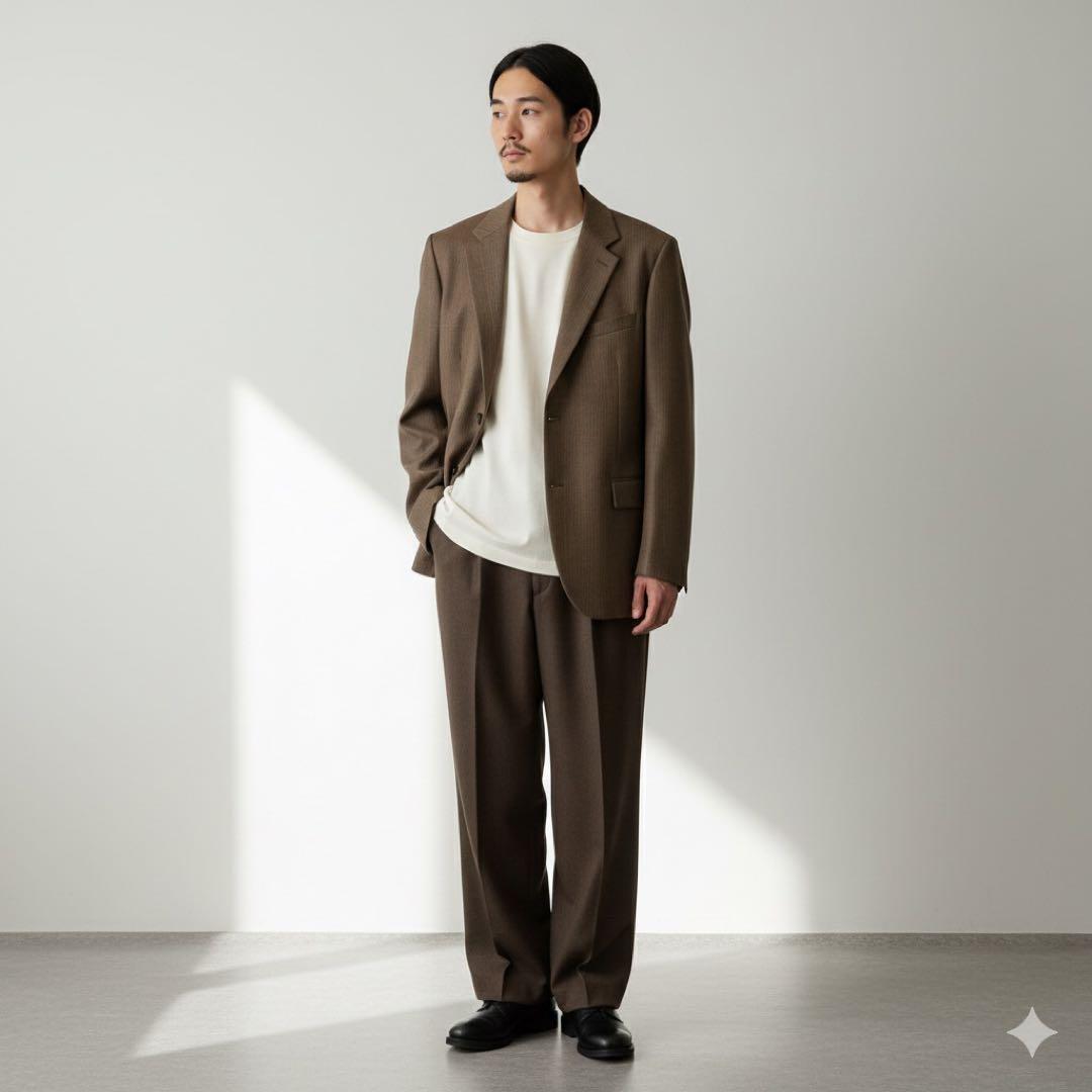 【美品】 AURALEE テーラードジャケット ウール ブラウン