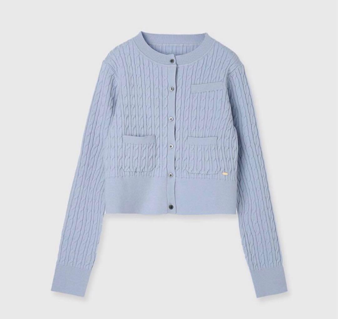 新品　anuans リトルケーブルニットカーディガン