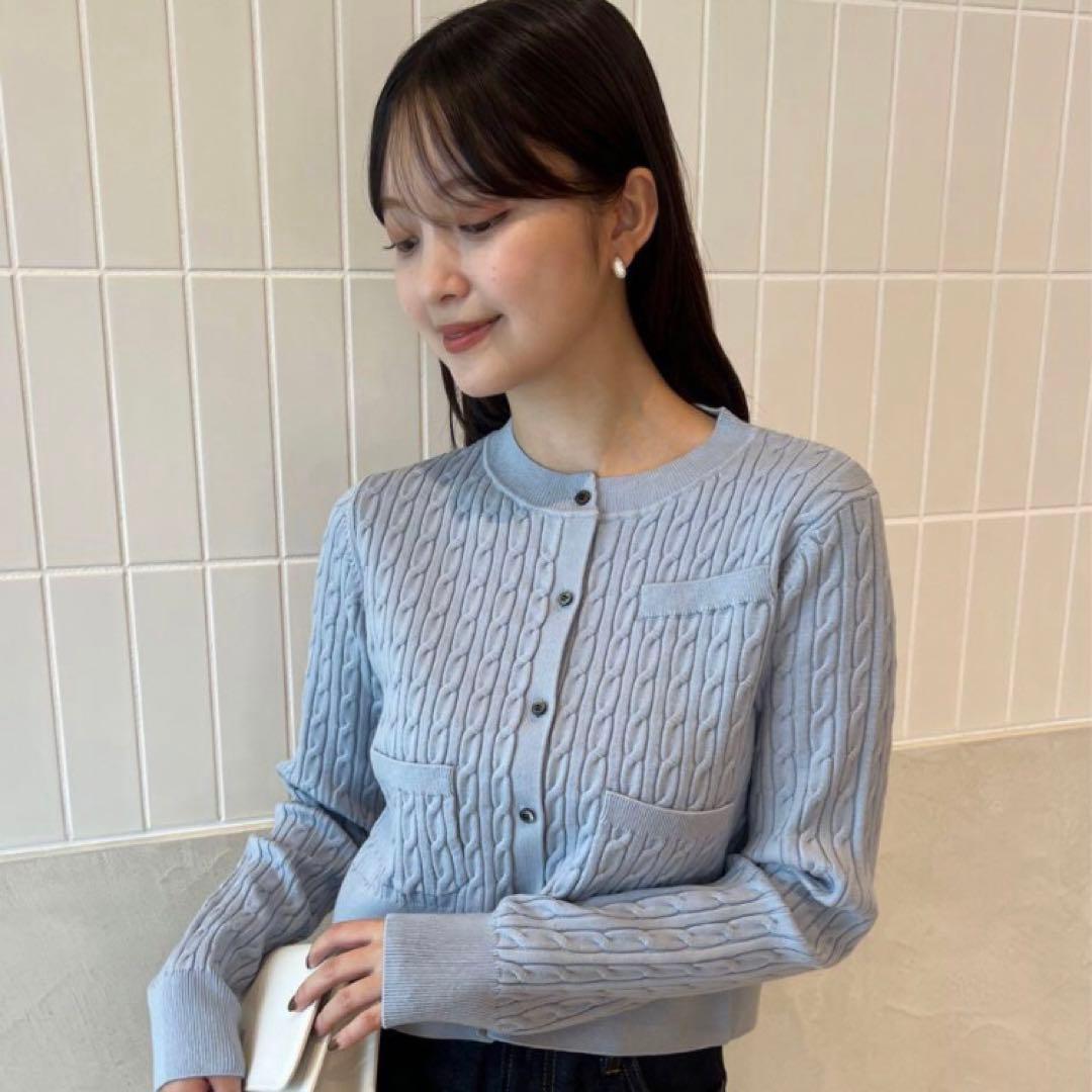 新品　anuans リトルケーブルニットカーディガン
