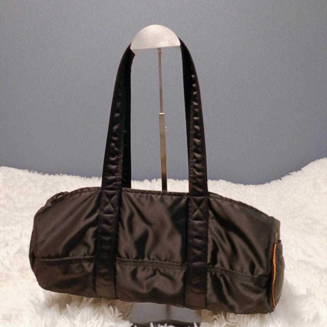 【美品】PORTER ポーター ミニボストン ドラムバッグ ブラック タンカー