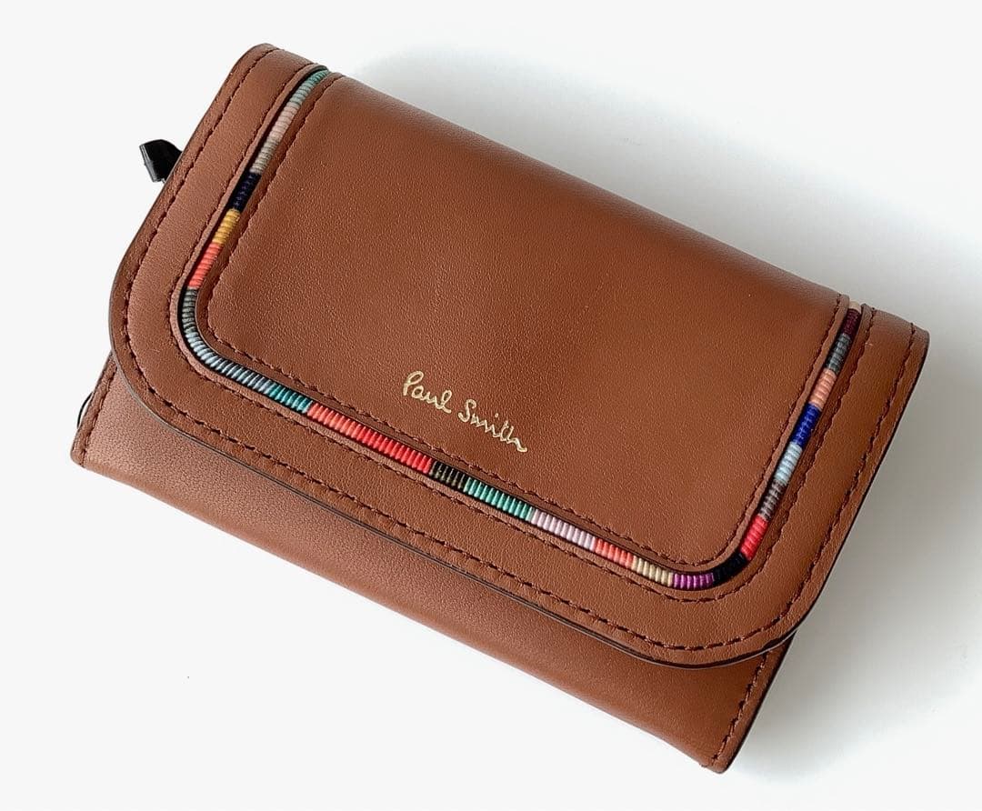 新品★ポールスミス★スワールインセットディティール名刺入れカードケース★ブラウン