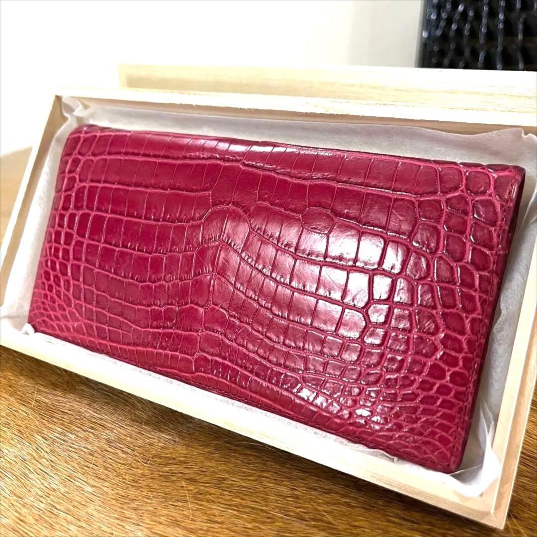極美品 定15万 最高峰 クロコダイル センターセレクト 無双 長財布