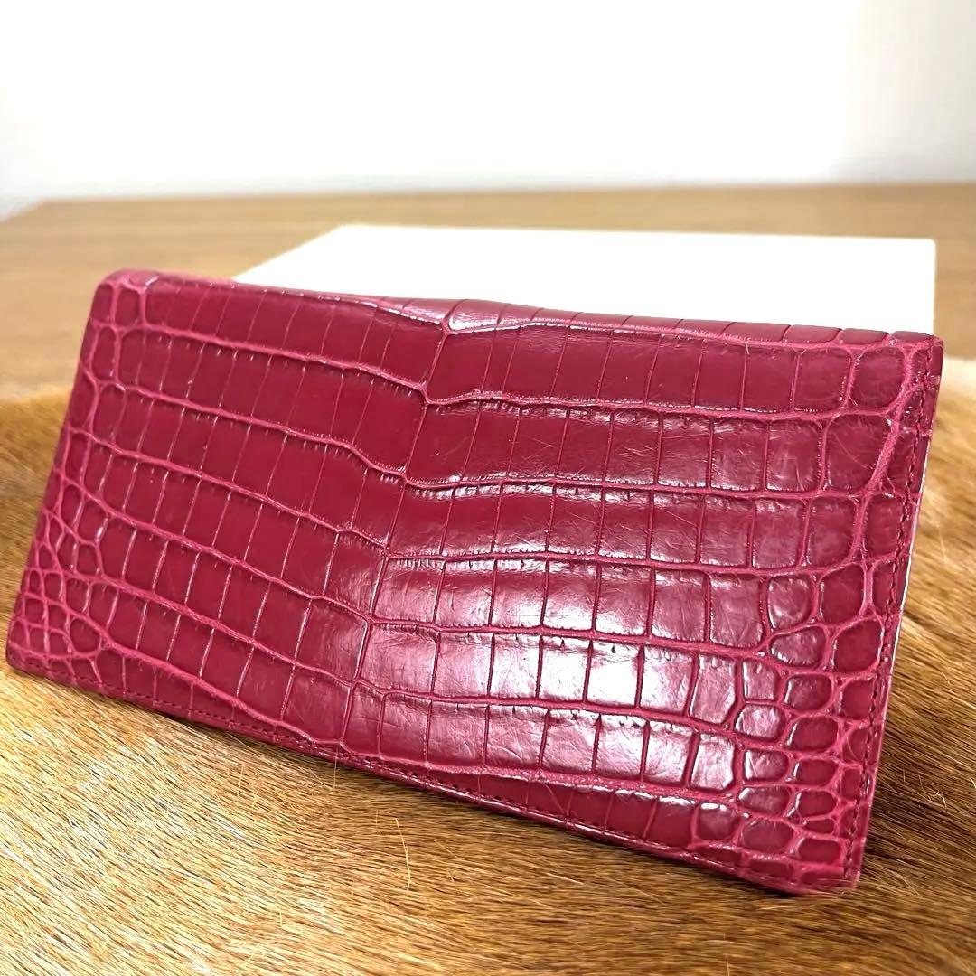 極美品 定15万 最高峰 クロコダイル センターセレクト 無双 長財布