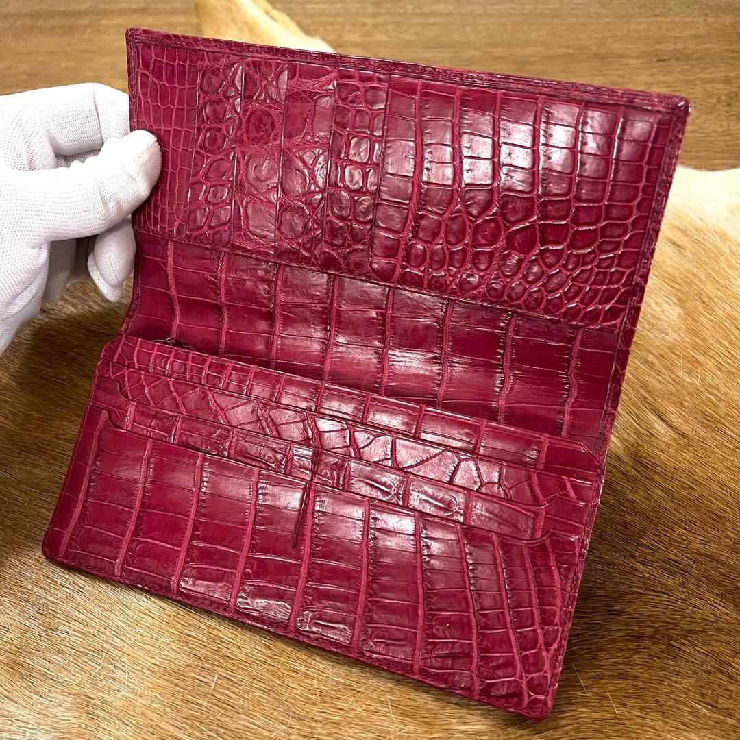 極美品 定15万 最高峰 クロコダイル センターセレクト 無双 長財布