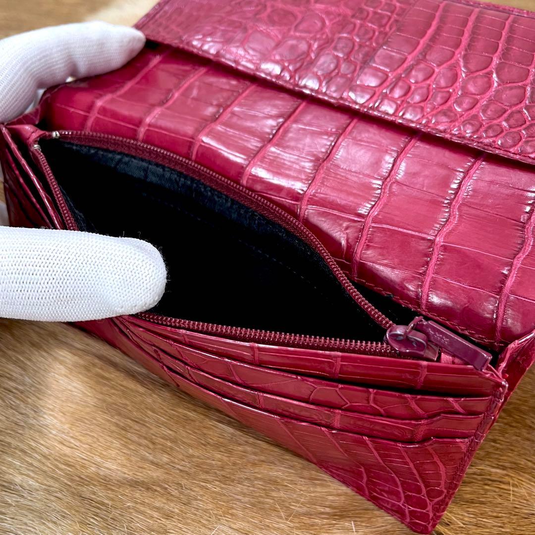 極美品 定15万 最高峰 クロコダイル センターセレクト 無双 長財布