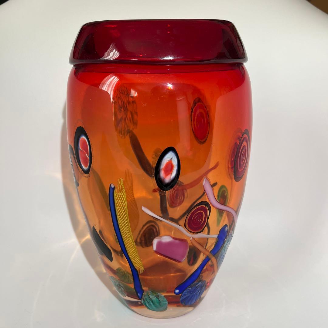 イタリア ムラノ トレーディング ベース 花器 オブジェ 元箱入