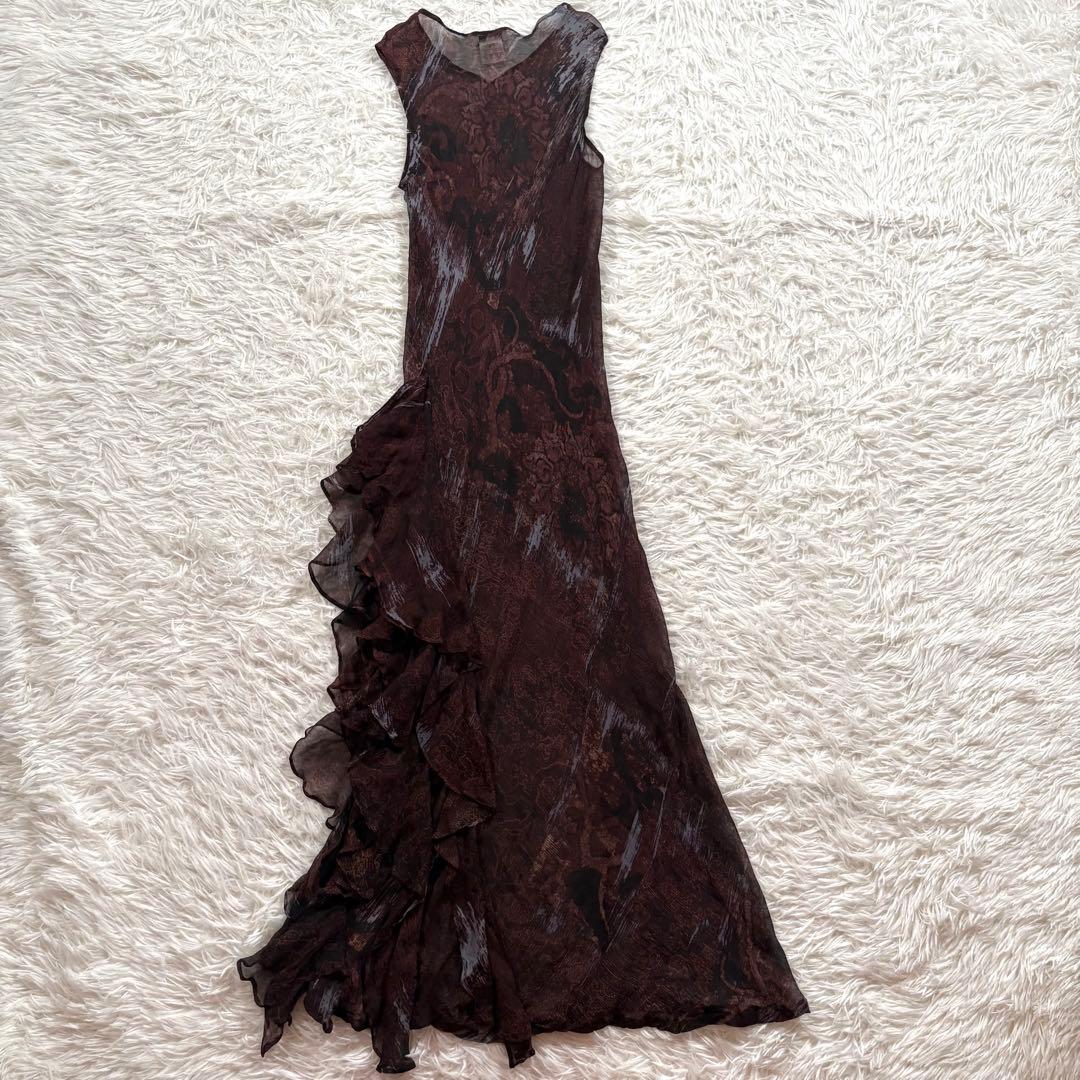 美品✨ドリスヴァンノッテン　　ノースリーブ　フリル　ドレス　ワンピース　シアー