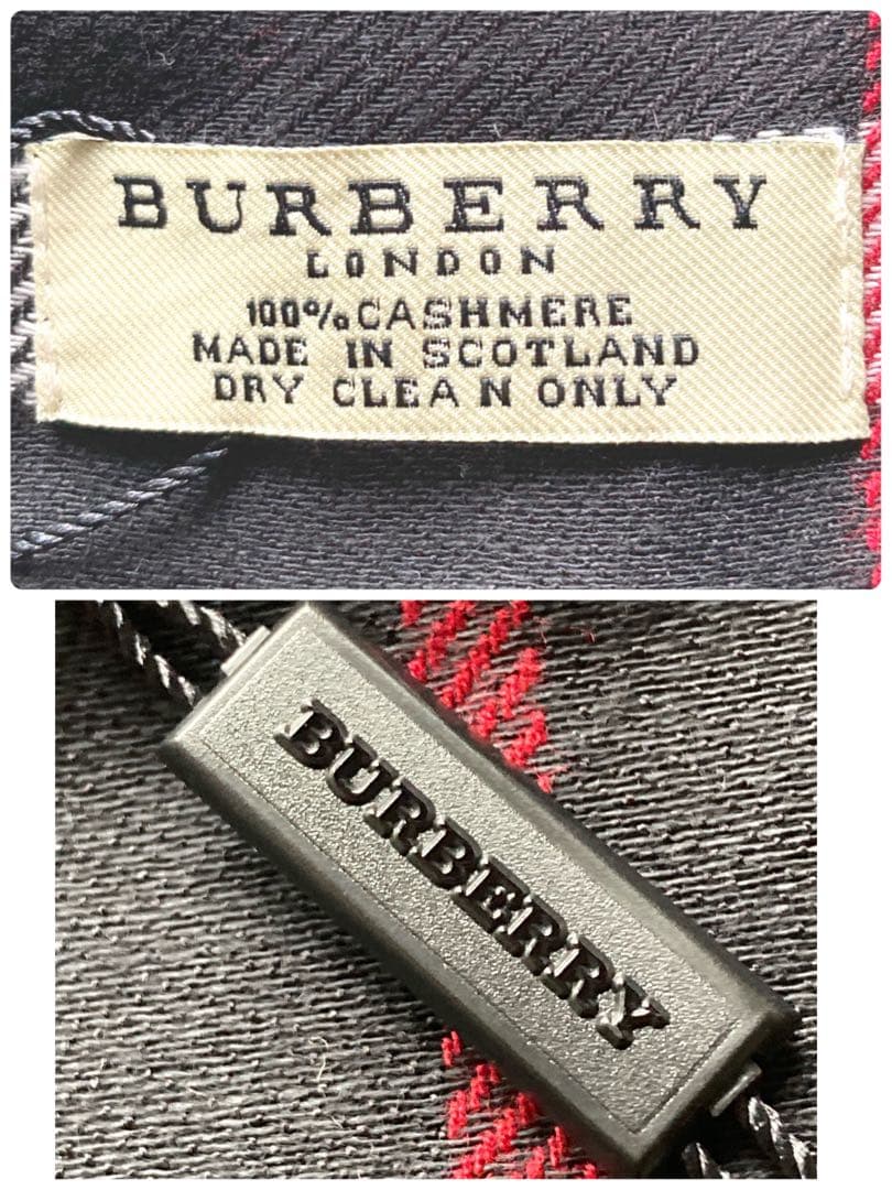 chhhneタグ付　バーバリー　カシミヤ100 ノバチェック　大判ストール