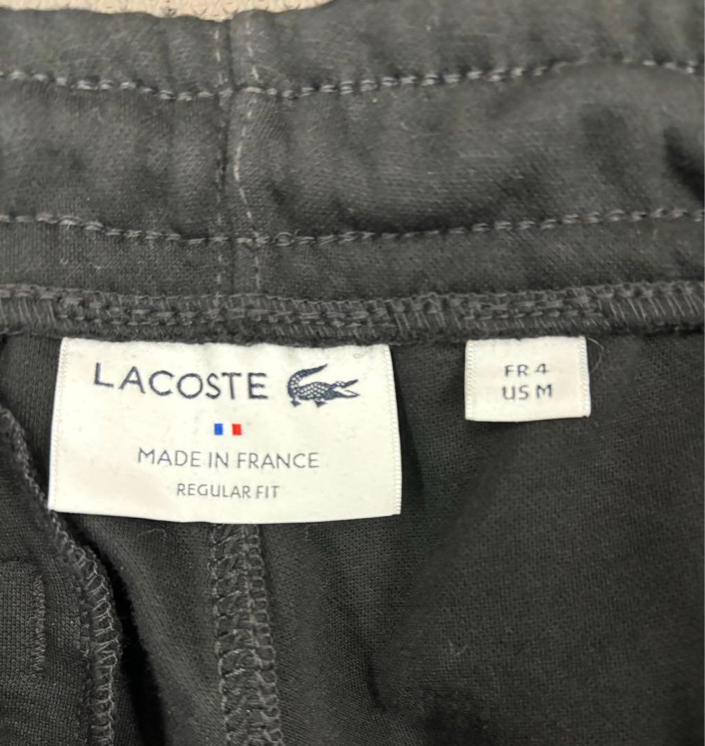 【LACOSTE】サイドテーピングスウェットトラックパンツ ブラック　Lサイズ