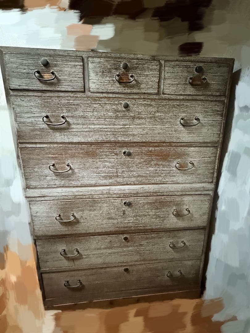 【値下げ】送料込み　中古　桐箪笥　着物　2段構成　6段引き出し