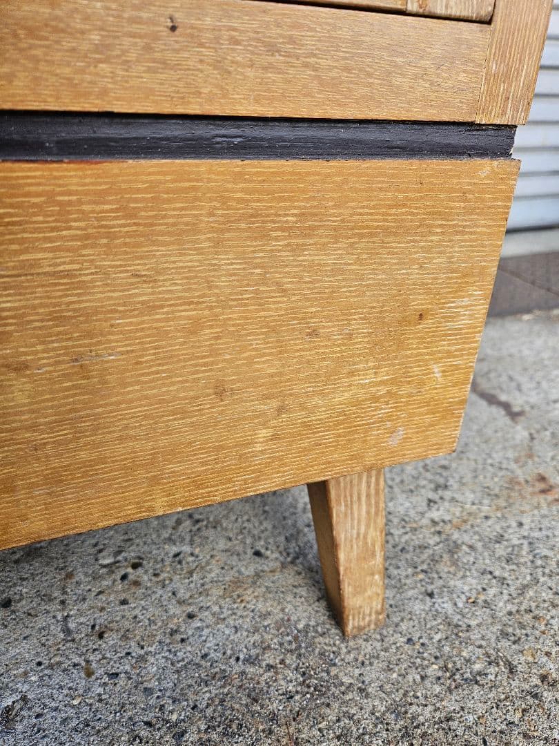 ヴィンテージ ガラスのパンケース 陳列 ショーケ－ス 飾り棚 店舗什器 無垢材