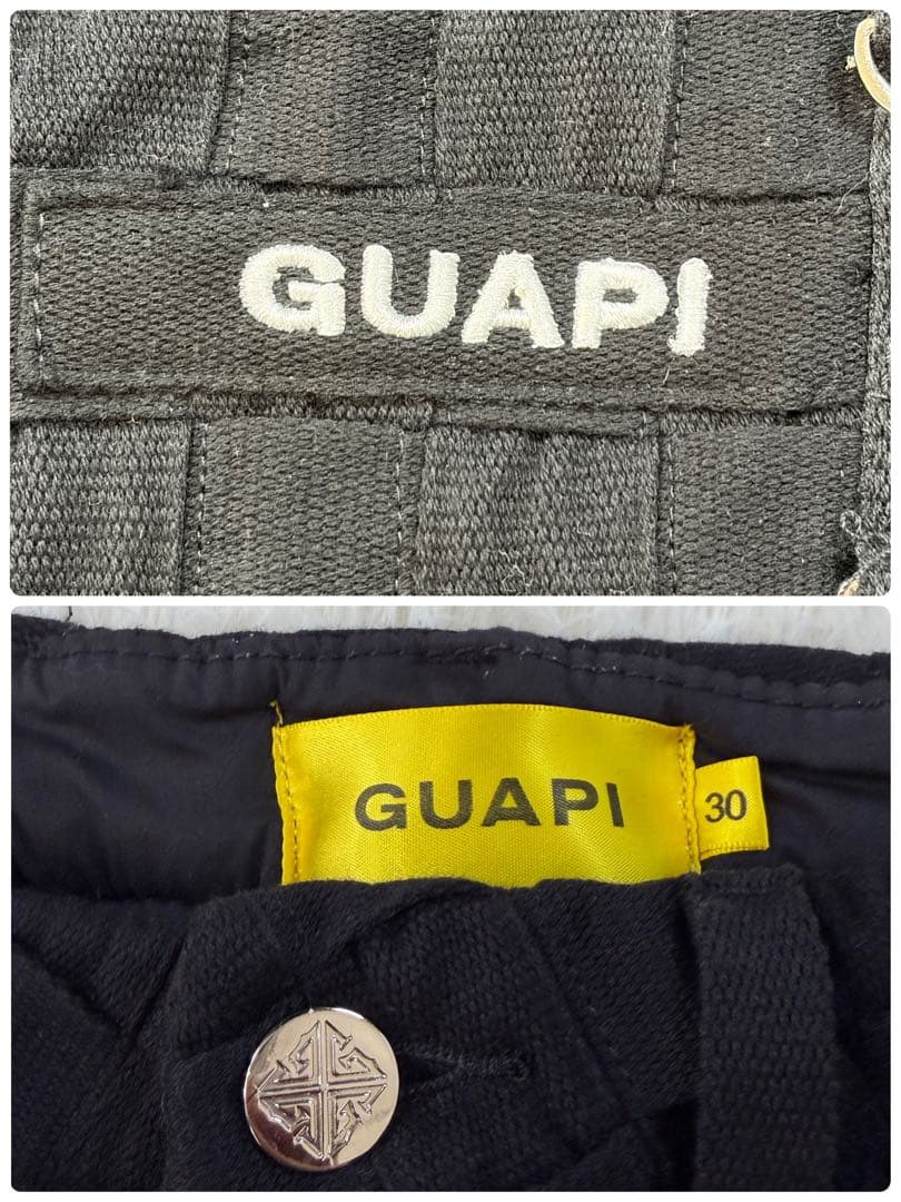 【極美品】GUAPI オプシディアン ブレイデッドパンツ フレア タグ付 30黒