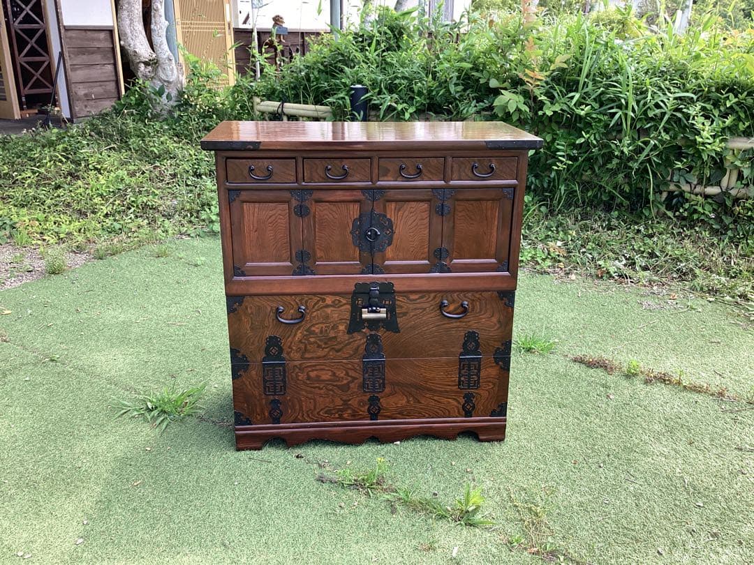 時代箪笥　民芸箪笥　整理箪笥　鍵付き　収納箪笥