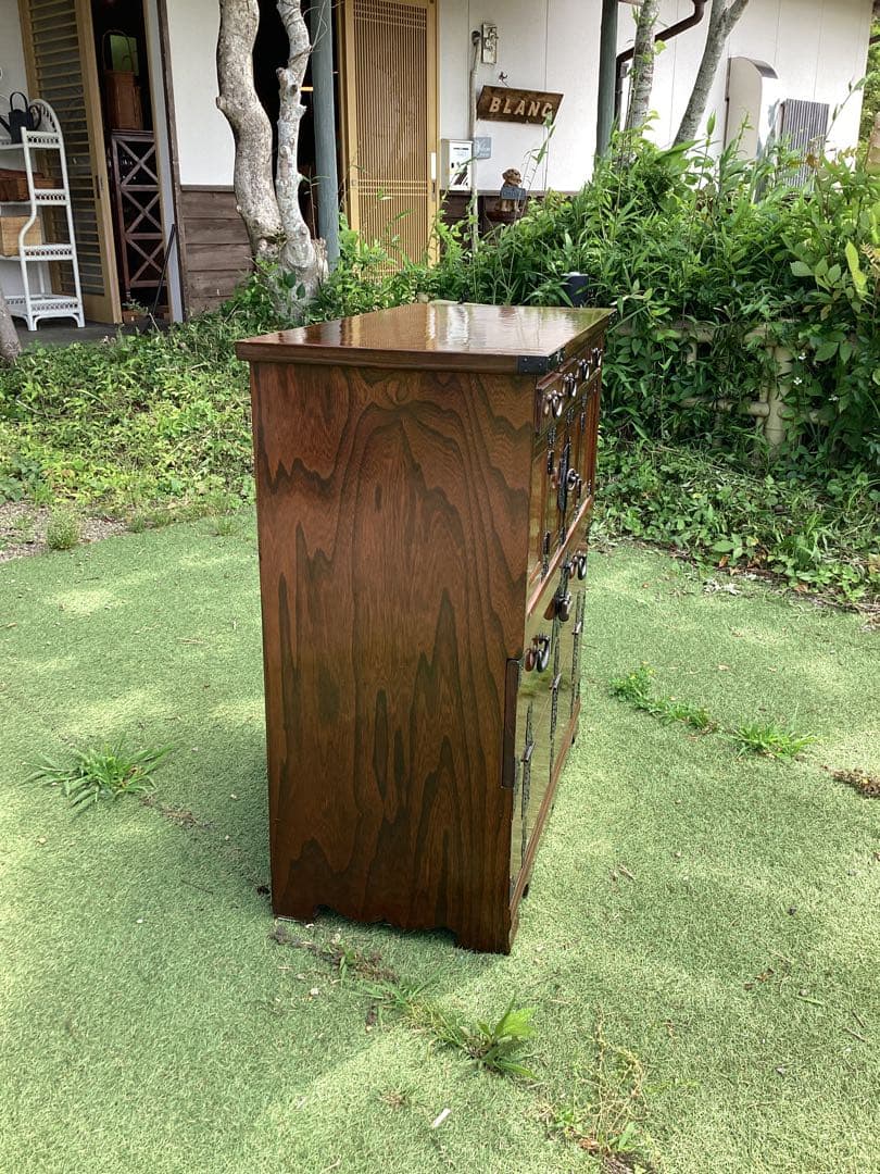 時代箪笥　民芸箪笥　整理箪笥　鍵付き　収納箪笥