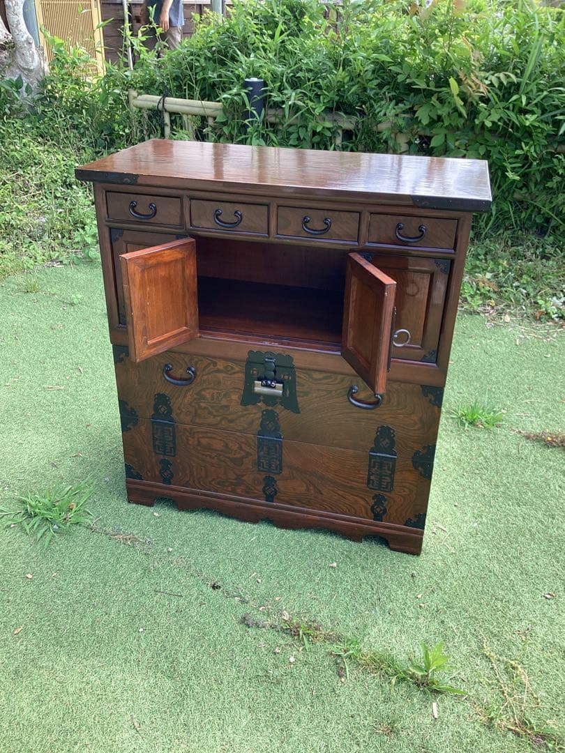 時代箪笥　民芸箪笥　整理箪笥　鍵付き　収納箪笥