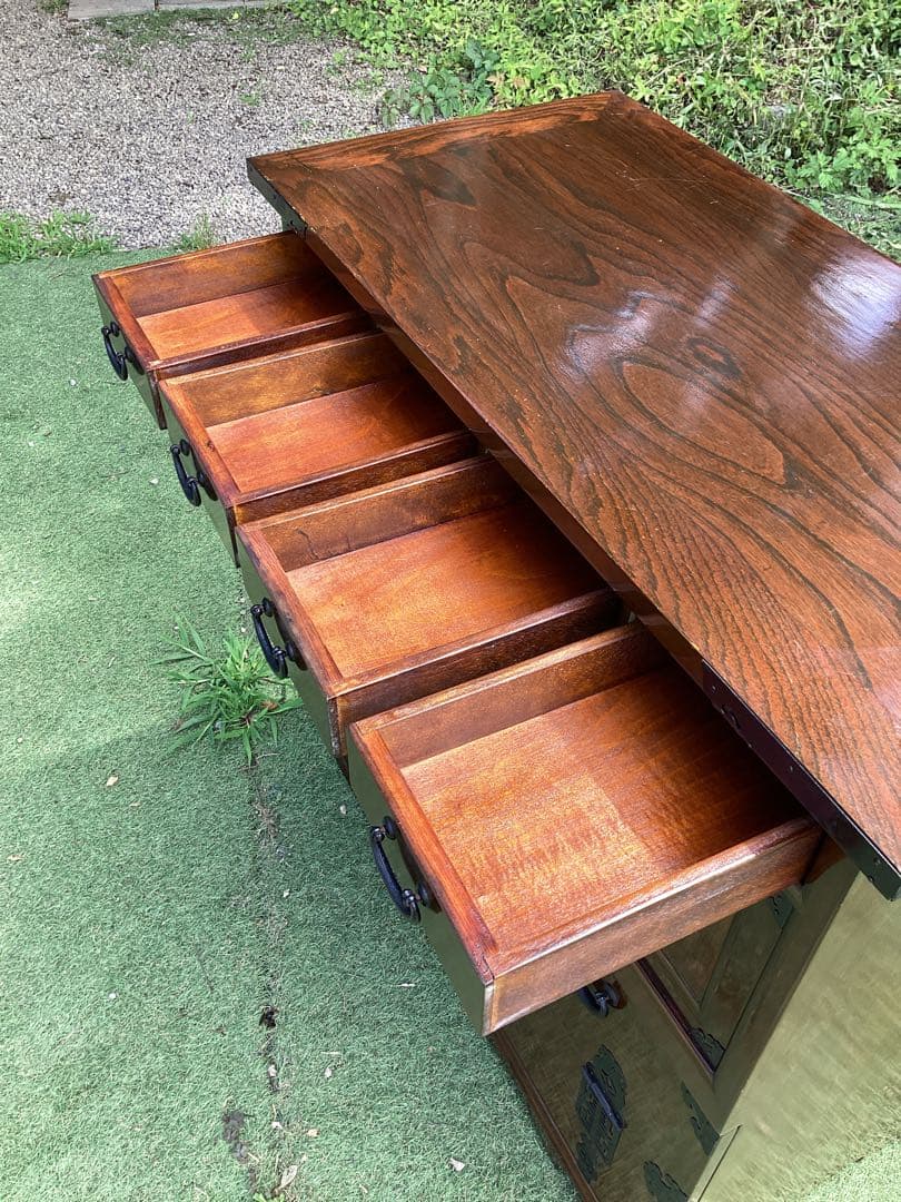 時代箪笥　民芸箪笥　整理箪笥　鍵付き　収納箪笥