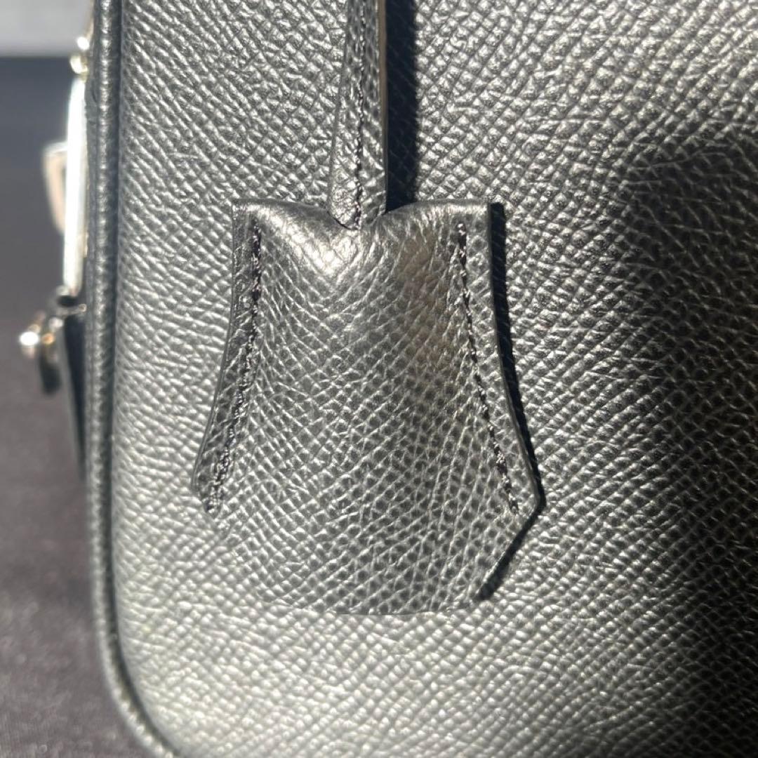 専用品WAKO 銀座和光 サフィアーノ ブラック シルバー金具ハンドバッグ