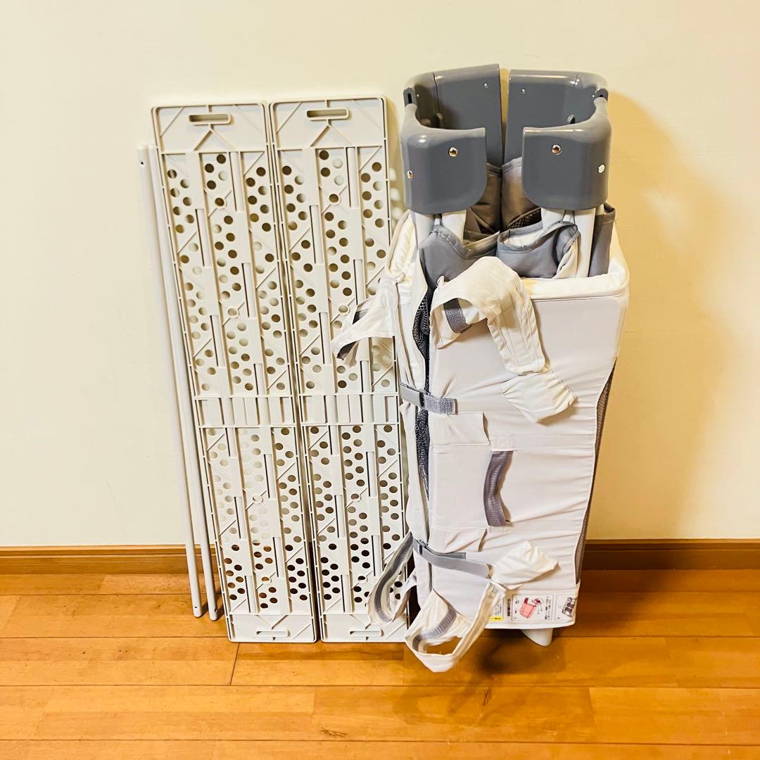 【訳アリ価格・匿名配送】アップリカ ココネルエアーABベビーベッド グレーベアー