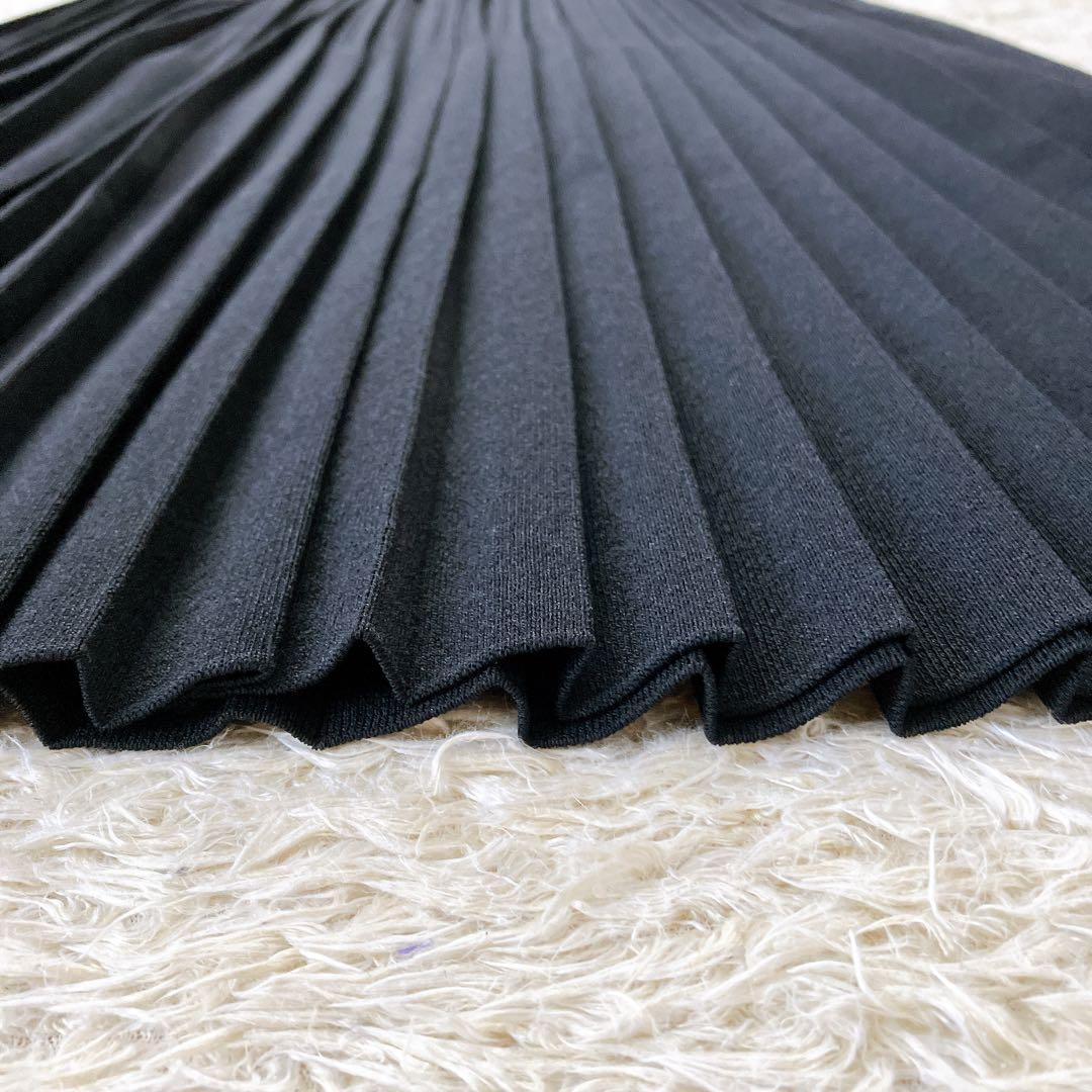 美品✨2020 Rene スカラップフリル ニットワンピース プリーツ 34 黒