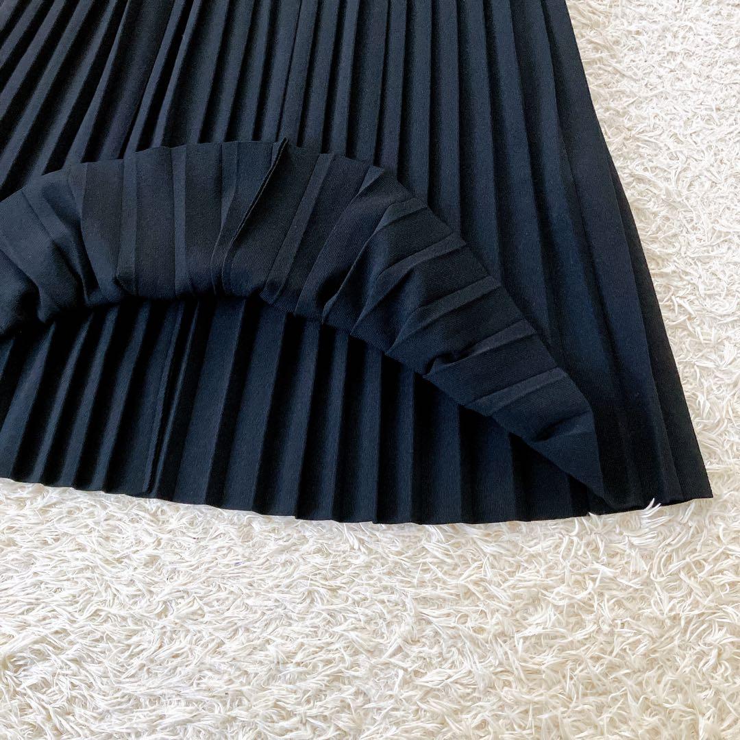 美品✨2020 Rene スカラップフリル ニットワンピース プリーツ 34 黒