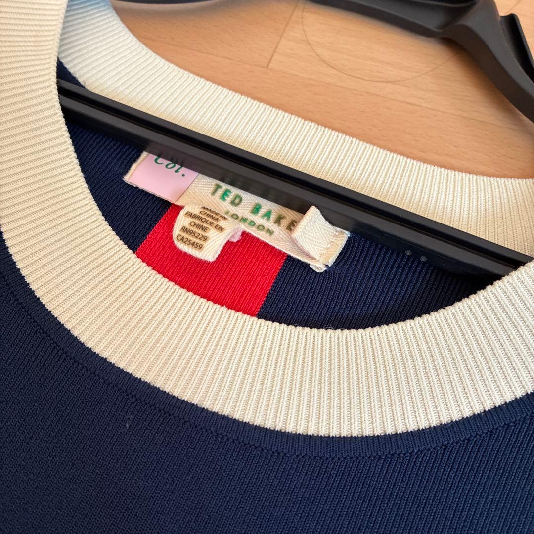 Ted Baker ジャージ素材 ブルー ワンピース