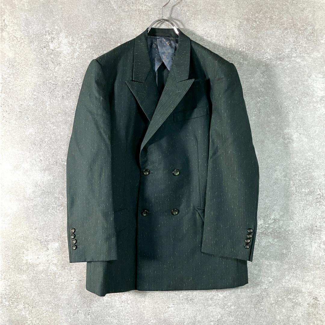 70-80s テイラーメイド　セットアップ　ダブル　スラックス　グリーン