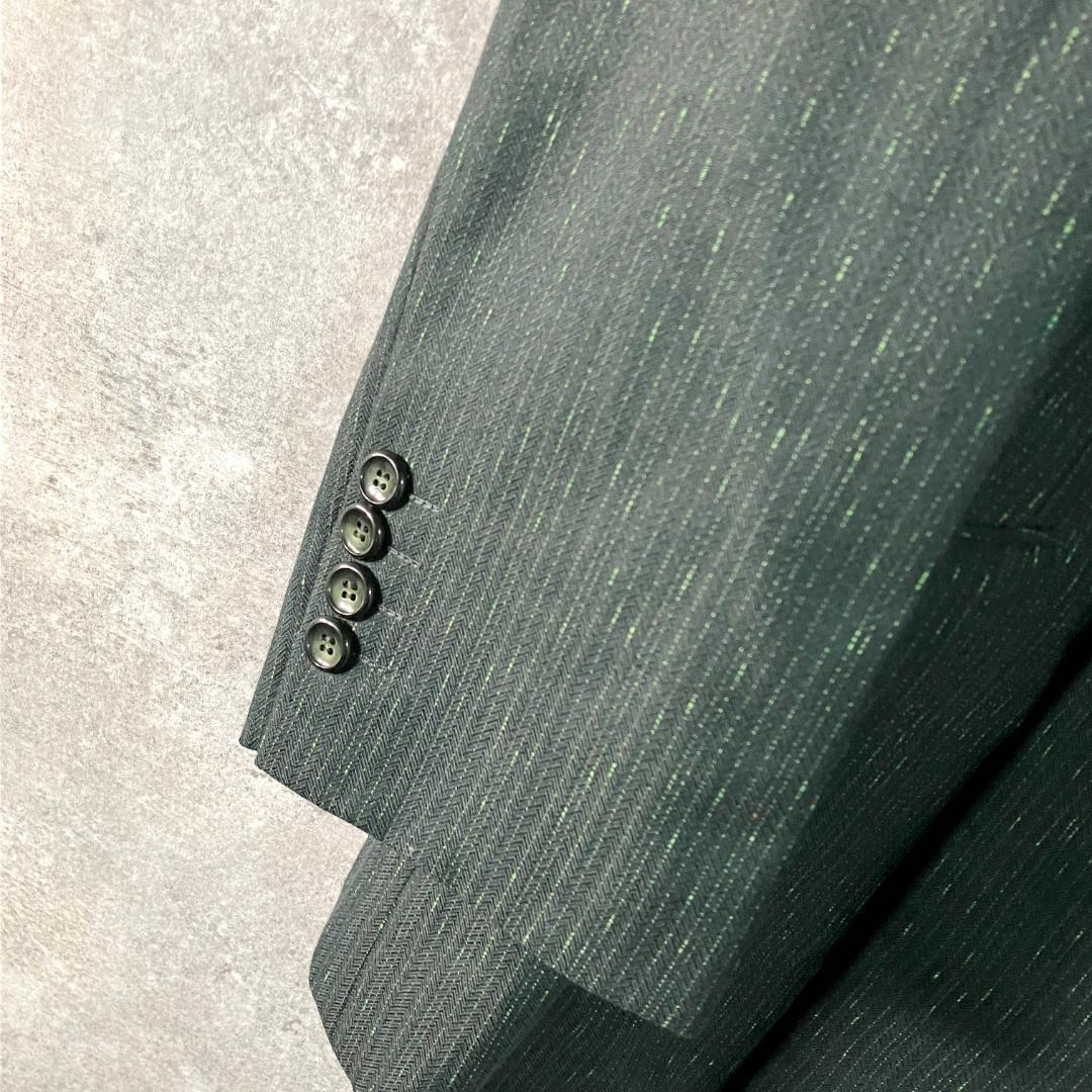 70-80s テイラーメイド　セットアップ　ダブル　スラックス　グリーン