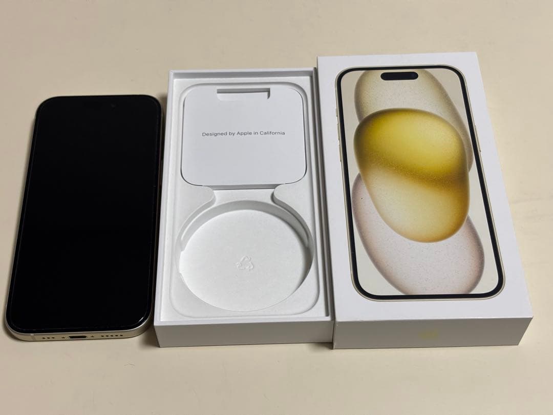 美品　iPhone 15 128GB イエロー