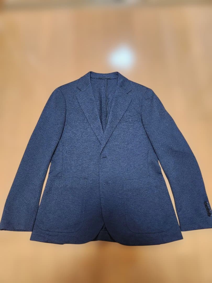 ハウンドトゥース テーラードジャケット48 ネイビー