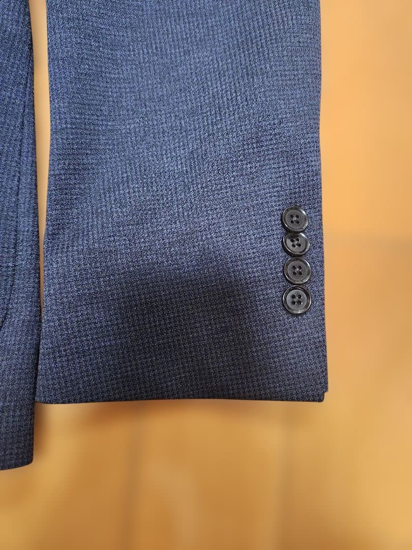 ハウンドトゥース テーラードジャケット48 ネイビー