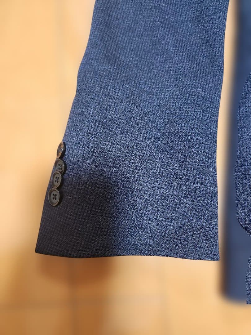 ハウンドトゥース テーラードジャケット48 ネイビー