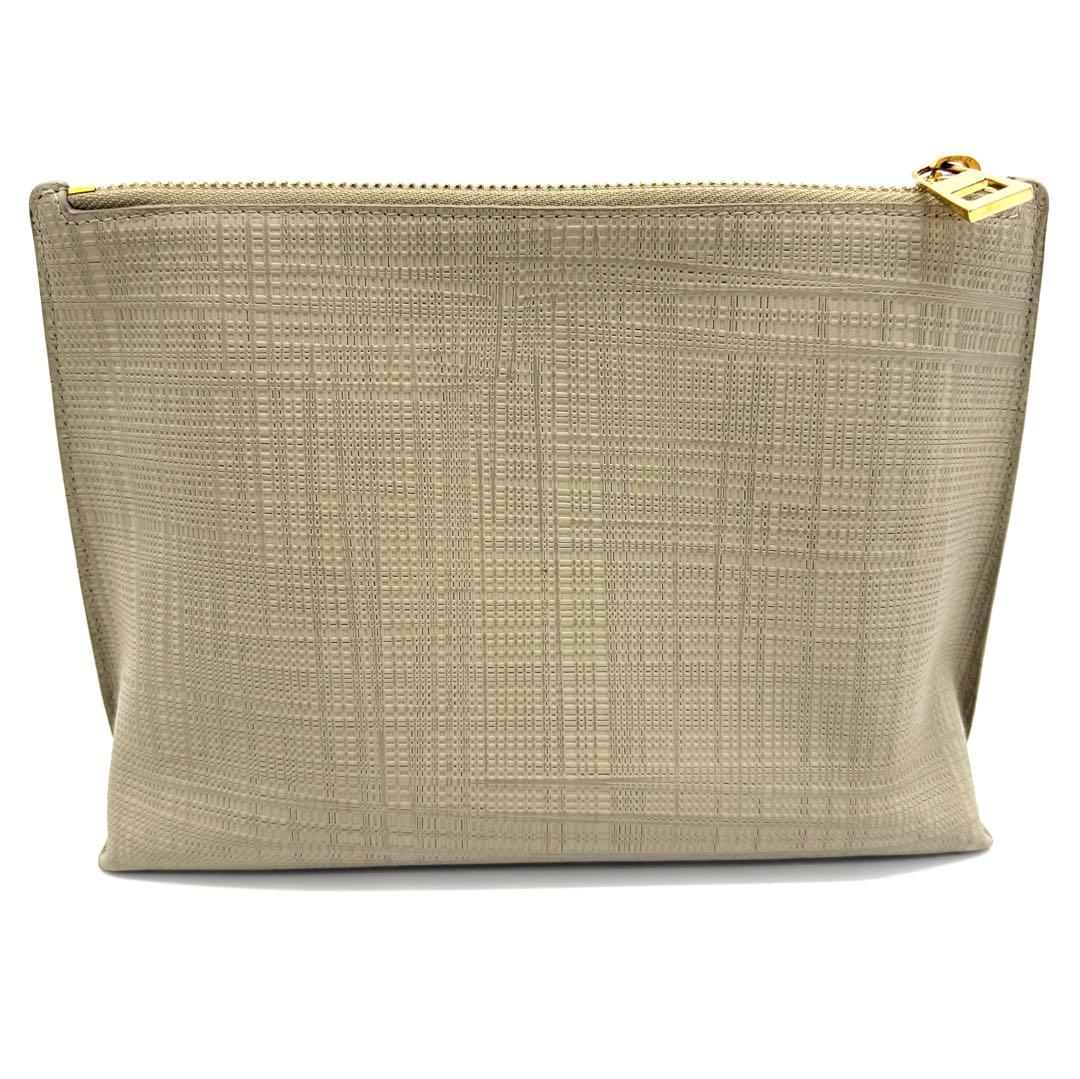 ★未使用級★LOEWE ロエベ クラッチバッグ 自立 リネン アナグラム トープ