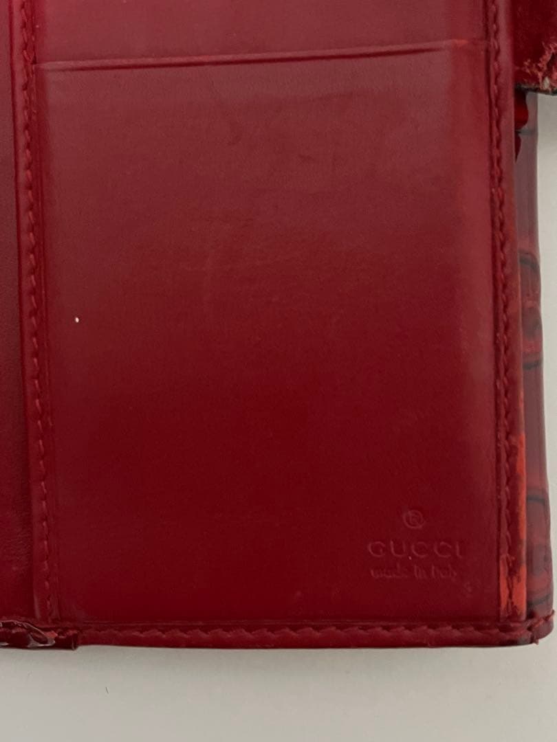 GUCCI ラブリーハート エナメル GG ゴールド金具 長財布