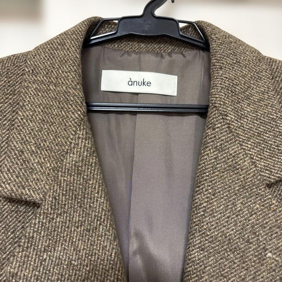 Anuke Herringbone Wool Jacket ベージュ36