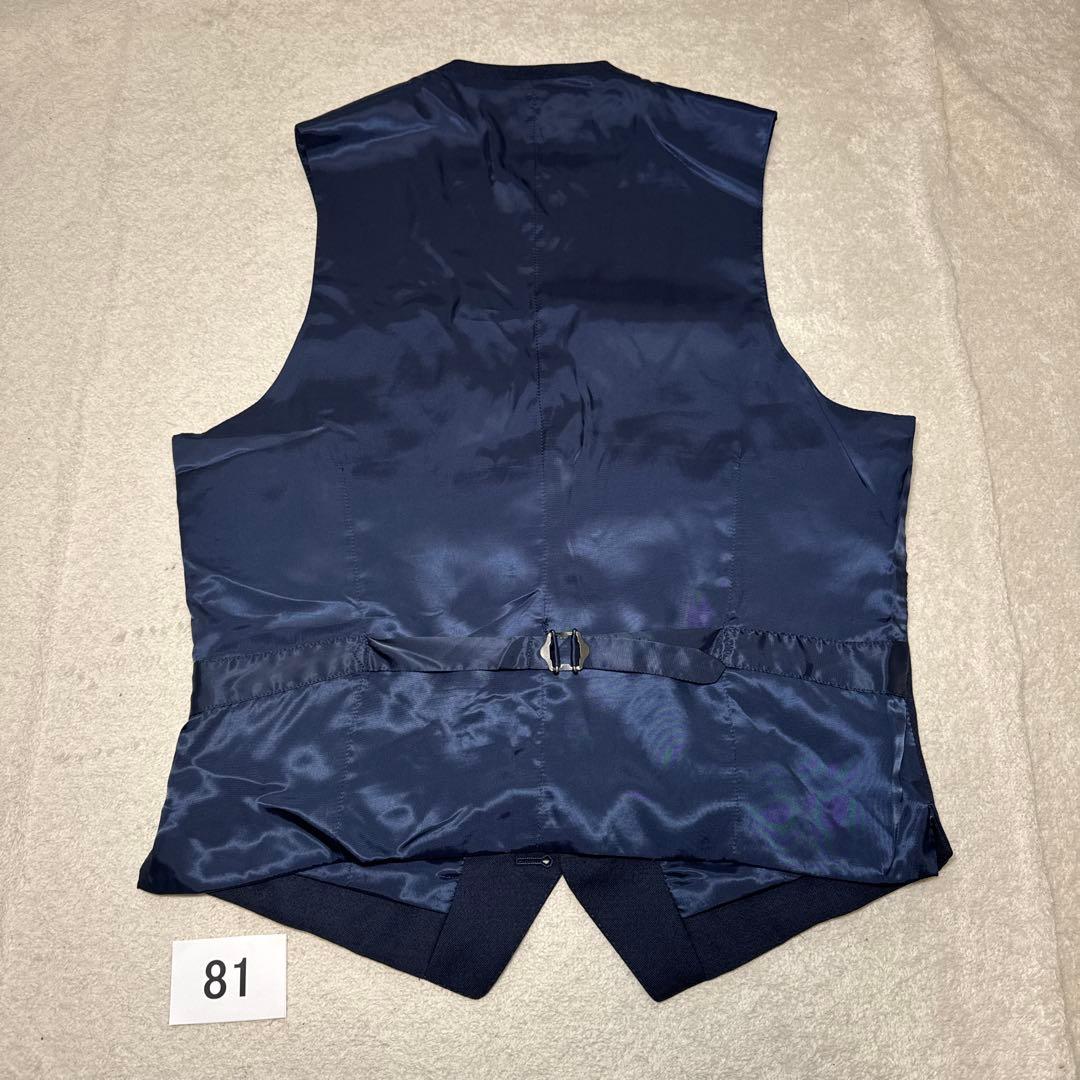 81 美品　グリーンレーベルリラクシング　スリーピーススーツ　ネイビー　44