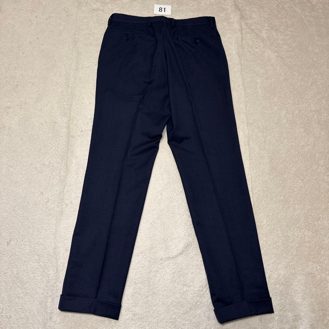 81 美品　グリーンレーベルリラクシング　スリーピーススーツ　ネイビー　44