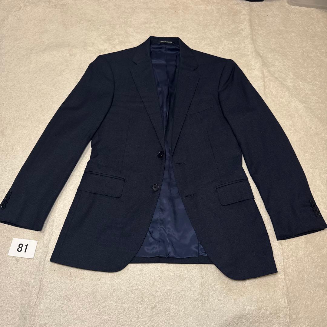 81 美品　グリーンレーベルリラクシング　スリーピーススーツ　ネイビー　44