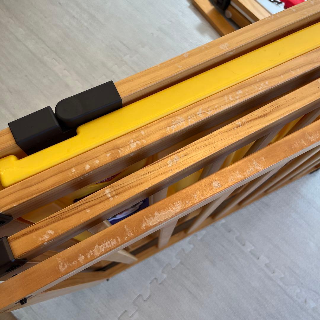 日本育児 木のミュージカルキッズランドDX 木製の折りたためるベビーサークル