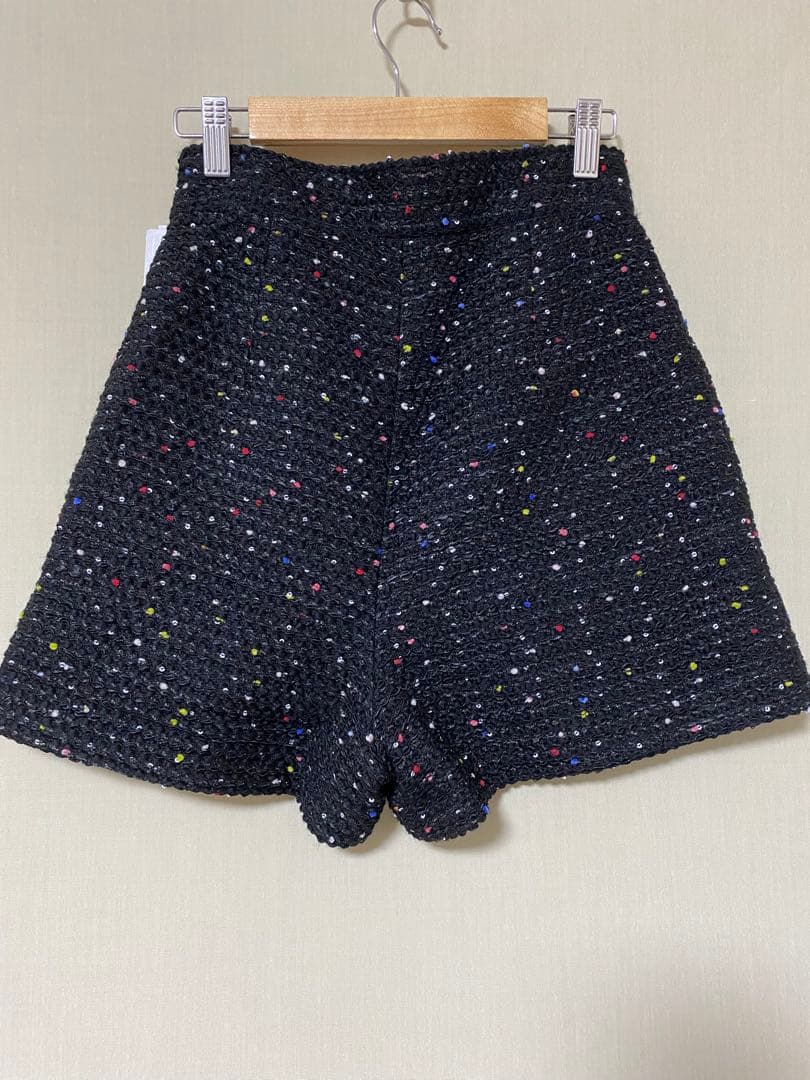 新品　sheller Dot tweed zip short pants M